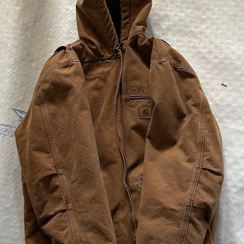 Vintage Carhartt J141 Sandstone Sherpa-Lined Sierra Jacket Size L - Picture 5 of 9